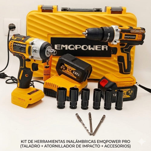 Set de Taladro e Impacto MQ68 con 2 Baterías